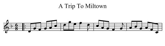 A Trip To Miltown - staff notation