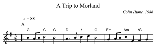 A Trip to Morland - staff notation