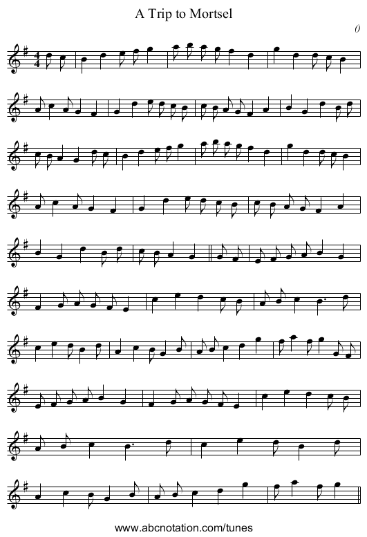 A Trip to Mortsel - staff notation