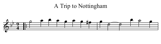 A Trip to Nottingham - staff notation
