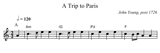 A Trip to Paris - staff notation