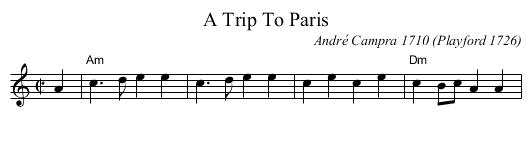 A Trip To Paris - staff notation