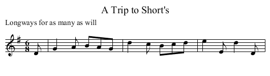 A Trip to Short's - staff notation