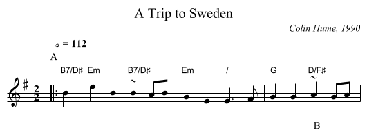 A Trip to Sweden - staff notation