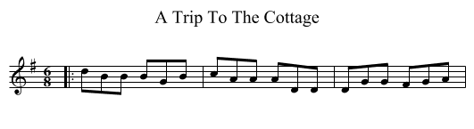 A Trip To The Cottage - staff notation