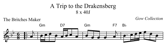 A Trip to the Drakensberg - staff notation