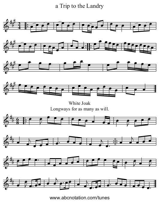 a Trip to the Landry - staff notation