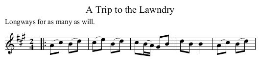 A Trip to the Lawndry - staff notation
