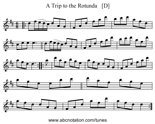 A Trip to the Rotunda   [D] - staff notation