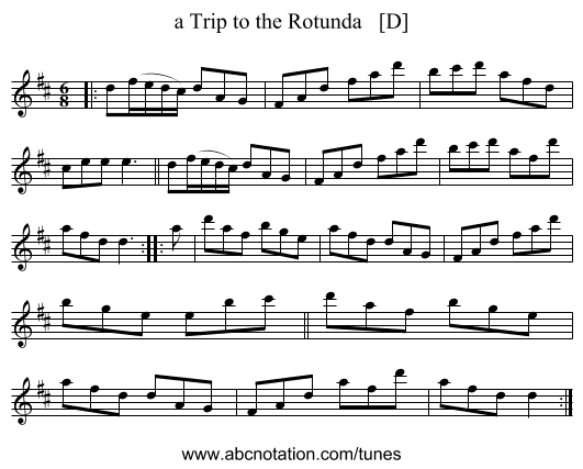 a Trip to the Rotunda   [D] - staff notation