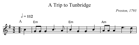 A Trip to Tunbridge - staff notation