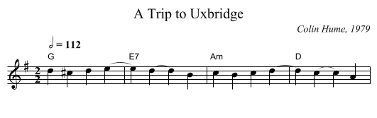 A Trip to Uxbridge - staff notation