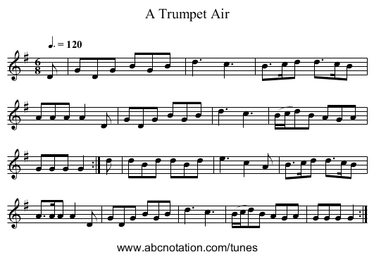 A Trumpet Air - staff notation