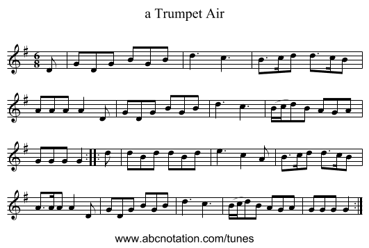 a Trumpet Air - staff notation
