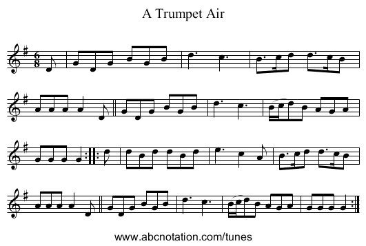 A Trumpet Air - staff notation