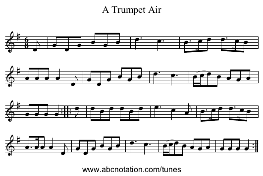 A Trumpet Air - staff notation