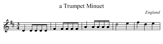 a Trumpet Minuet - staff notation