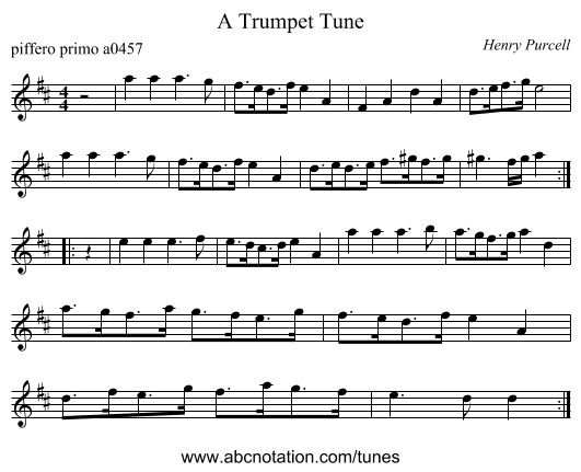 A Trumpet Tune - staff notation