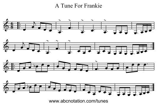 A Tune For Frankie - staff notation