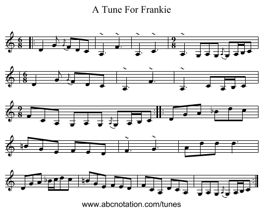 A Tune For Frankie - staff notation