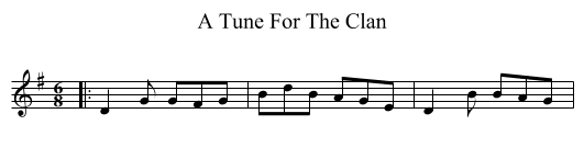 A Tune For The Clan - staff notation