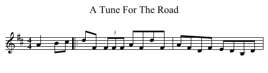 A Tune For The Road - staff notation