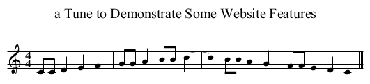 a Tune to Demonstrate Some Website Features - staff notation