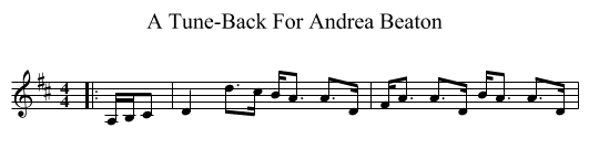 A Tune-Back For Andrea Beaton - staff notation