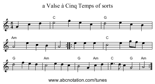 a Valse à Cinq Temps of sorts - staff notation