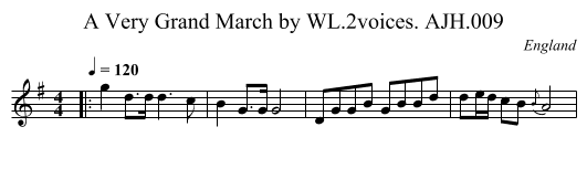 A Very Grand March by WL.2voices. AJH.009 - staff notation