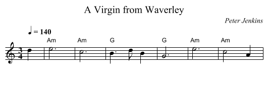 A Virgin from Waverley - staff notation