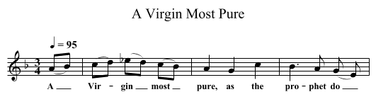 A Virgin Most Pure - staff notation