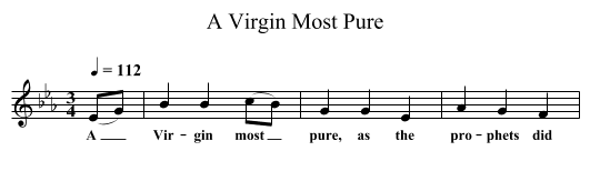 A Virgin Most Pure - staff notation