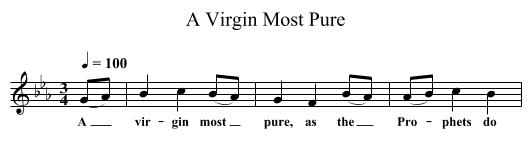 A Virgin Most Pure - staff notation