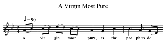 A Virgin Most Pure - staff notation