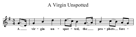 A Virgin Unspotted - staff notation