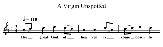A Virgin Unspotted - staff notation