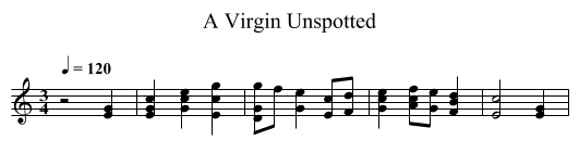 A Virgin Unspotted - staff notation