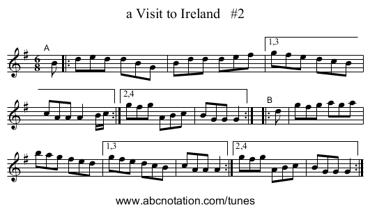a Visit to Ireland   #2 - staff notation