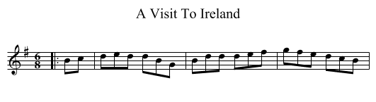 A Visit To Ireland - staff notation