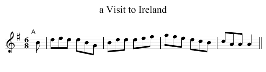 a Visit to Ireland - staff notation
