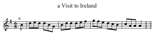 a Visit to Ireland - staff notation