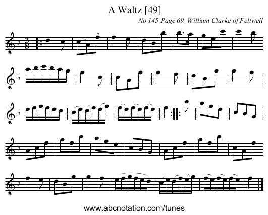 A Waltz [49] - staff notation