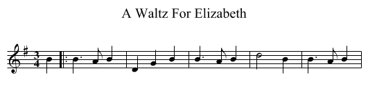 A Waltz For Elizabeth - staff notation