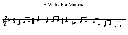 A Waltz For Mairead - staff notation