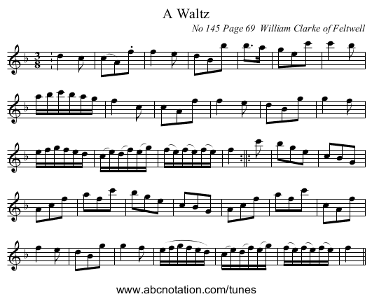 A Waltz - staff notation