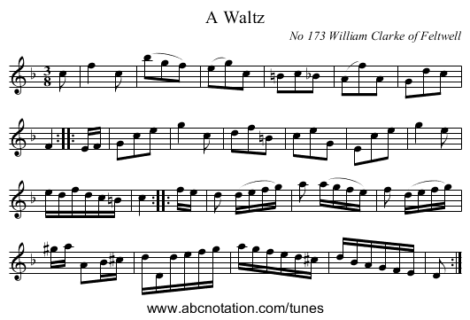 A Waltz - staff notation