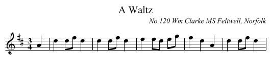 A Waltz - staff notation