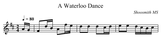 A Waterloo Dance - staff notation