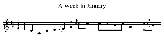 A Week In January - staff notation